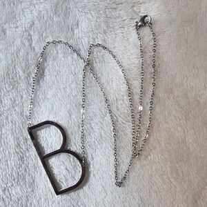 Silver "B" Initial Necklace